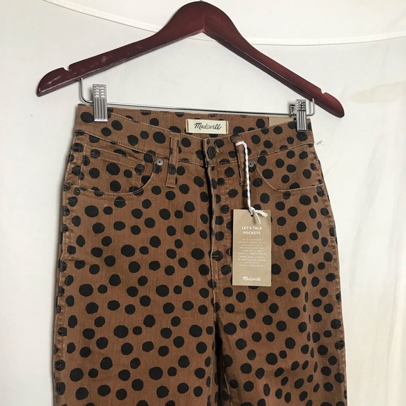 NWT Madewell Brown Leopard Dot 10” High-Rise Lyocel Skinny Pants Womens Sz 27 - Picture 5 of 16